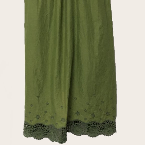 As U Wish Avocado Summer Dress with Crochet and Ruffle Detail - Picture 4 of 13